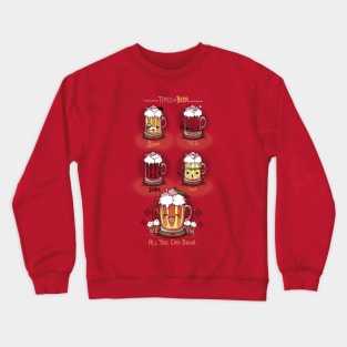 Types Of Beer Crewneck Sweatshirt